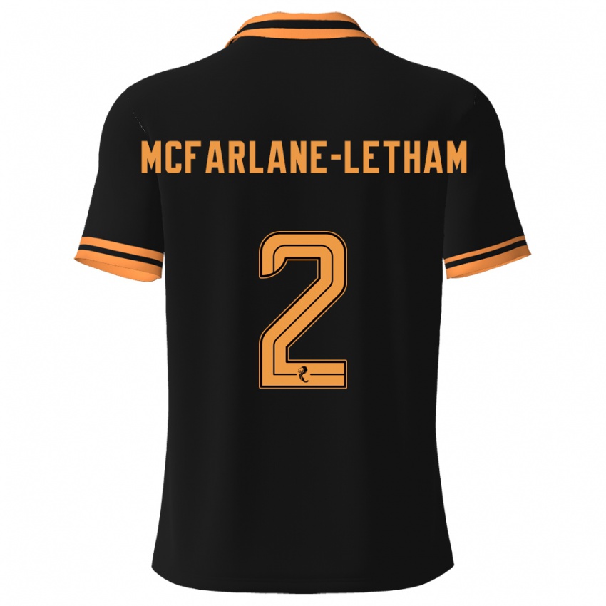 גברים Jay Mcfarlane-Letham #2 שחור צהוב הרחק ג'רזי 2025/26 חולצה קצרה