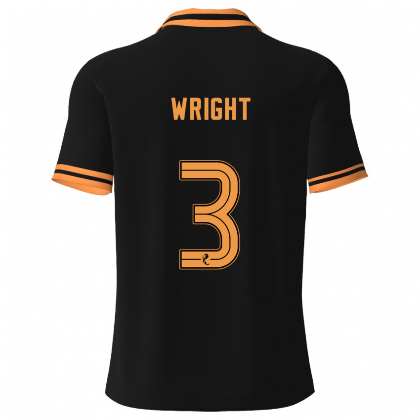 גברים Duncan Wright #3 שחור צהוב הרחק ג'רזי 2025/26 חולצה קצרה