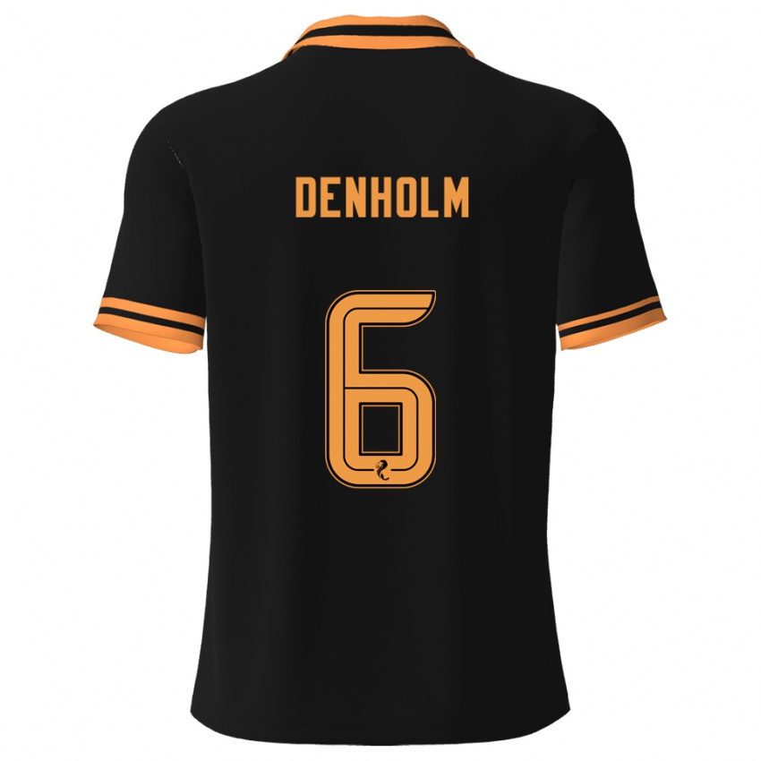 גברים איידן דנהולם #6 שחור צהוב הרחק ג'רזי 2025/26 חולצה קצרה