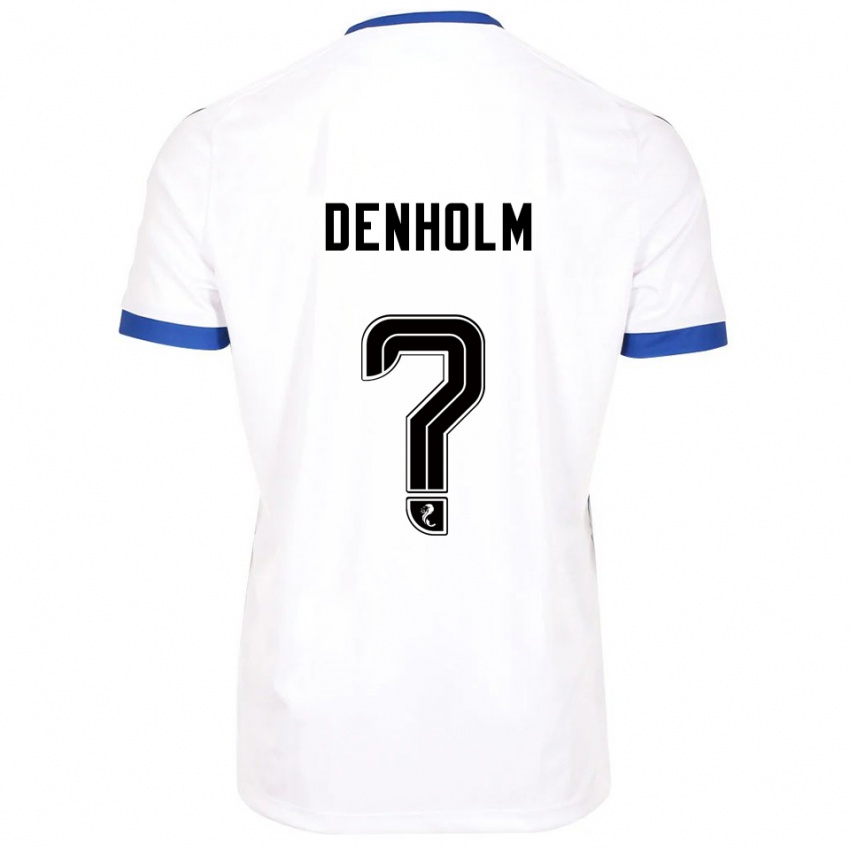 גברים Ben Denholm #0 לבן כחול הרחק ג'רזי 2025/26 חולצה קצרה