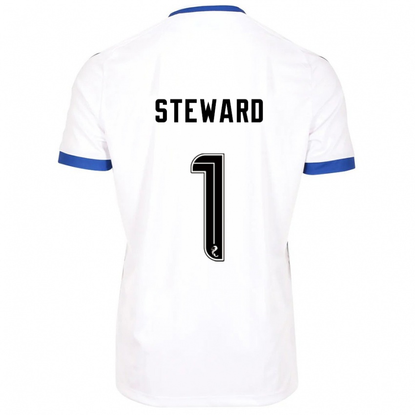 גברים טובי סטיוארד #1 לבן כחול הרחק ג'רזי 2025/26 חולצה קצרה