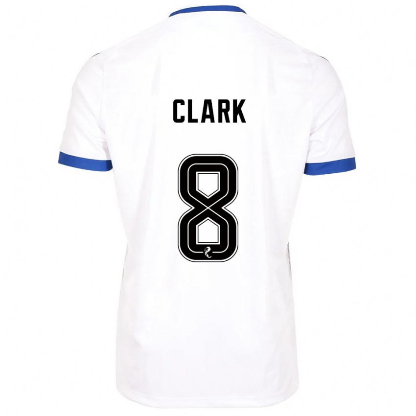 גברים Hannah Clark #8 לבן כחול הרחק ג'רזי 2025/26 חולצה קצרה