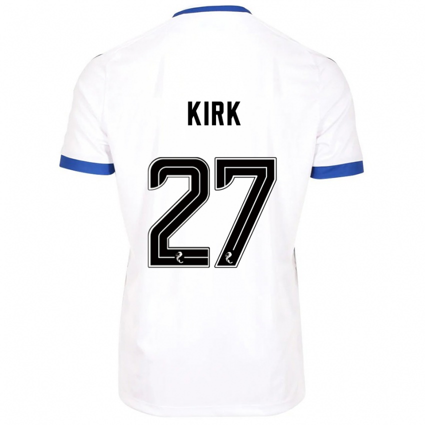 גברים מקנזי קירק #27 לבן כחול הרחק ג'רזי 2025/26 חולצה קצרה