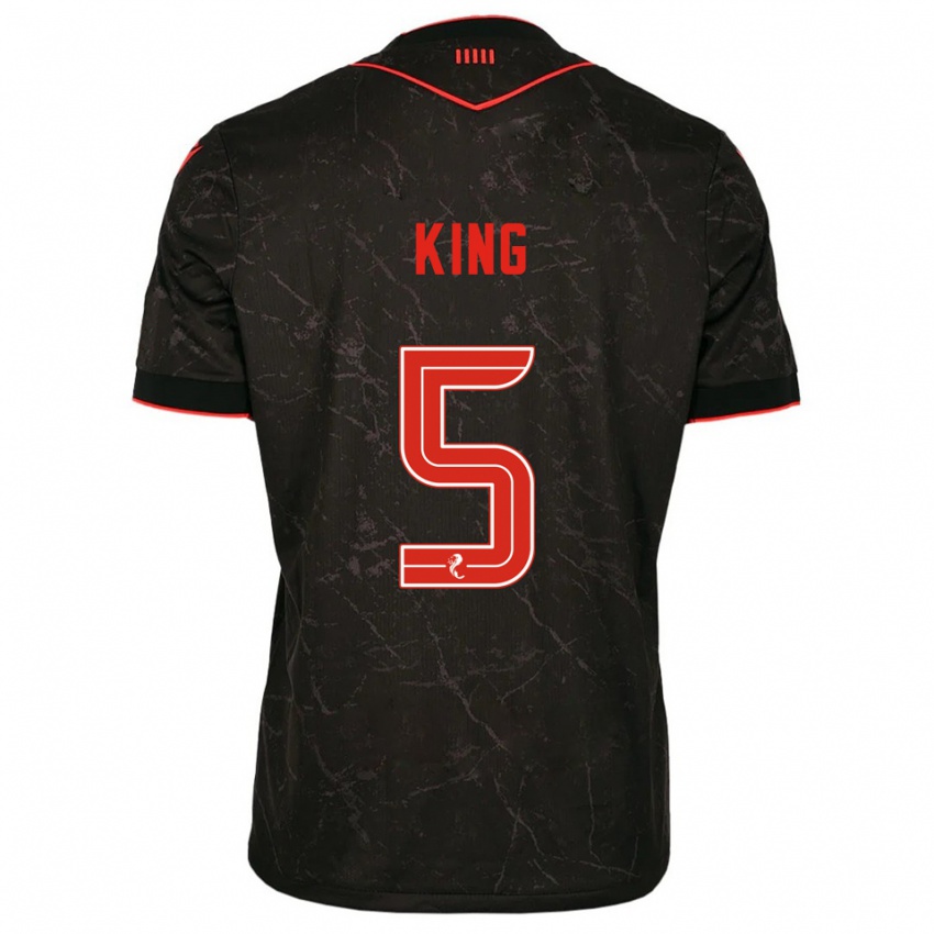 גברים Richard King #5 שחור אדום הרחק ג'רזי 2025/26 חולצה קצרה