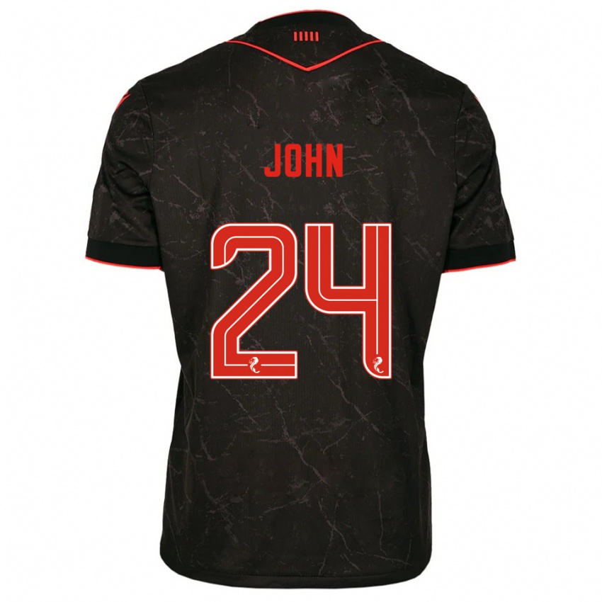 גברים דקלן ג'ון #24 שחור אדום הרחק ג'רזי 2025/26 חולצה קצרה