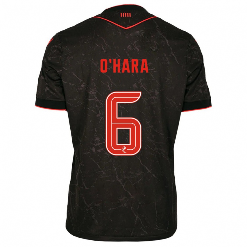 גברים מארק אוהרה #6 שחור אדום הרחק ג'רזי 2025/26 חולצה קצרה