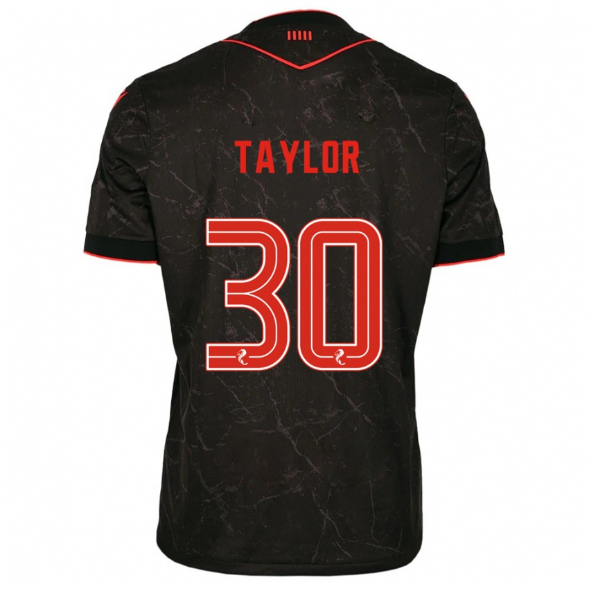 גברים פראזר קמרון טיילור #30 שחור אדום הרחק ג'רזי 2025/26 חולצה קצרה
