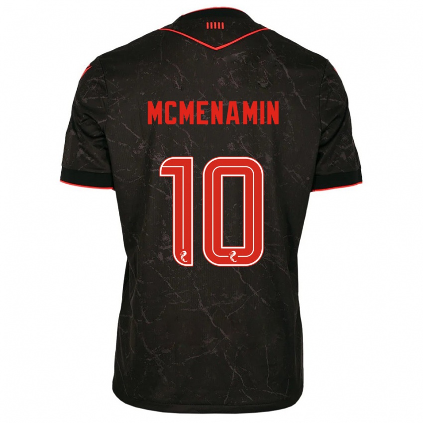 גברים קונור מקמנמין #10 שחור אדום הרחק ג'רזי 2025/26 חולצה קצרה