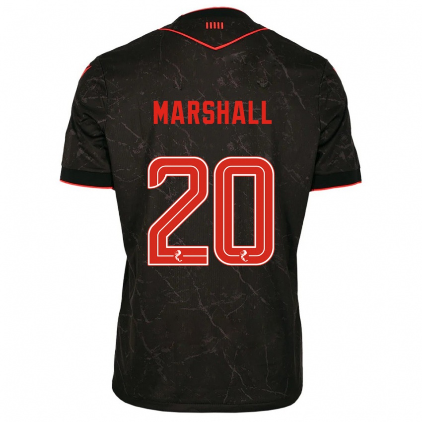 גברים Lewis Marshall #20 שחור אדום הרחק ג'רזי 2025/26 חולצה קצרה