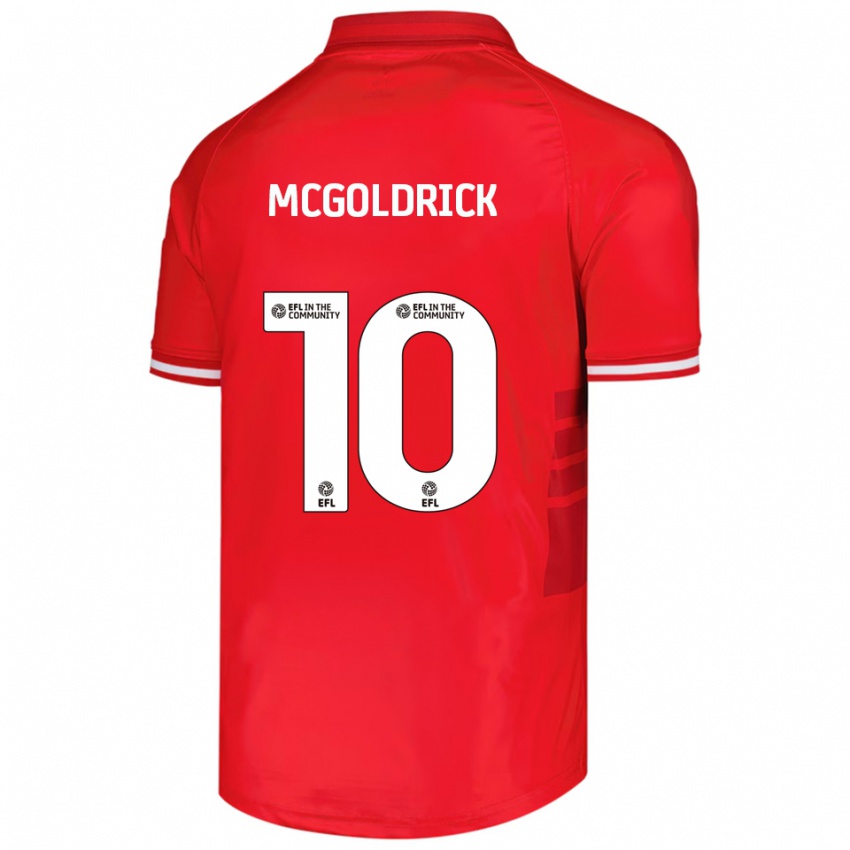 נשים דייויד מקגולדריק #10 אדום לבן ג'רזי ביתית 2025/26 חולצה קצרה