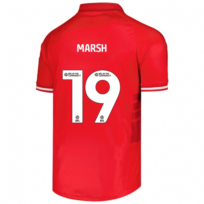 נשים איידן מארש #19 אדום לבן ג'רזי ביתית 2025/26 חולצה קצרה