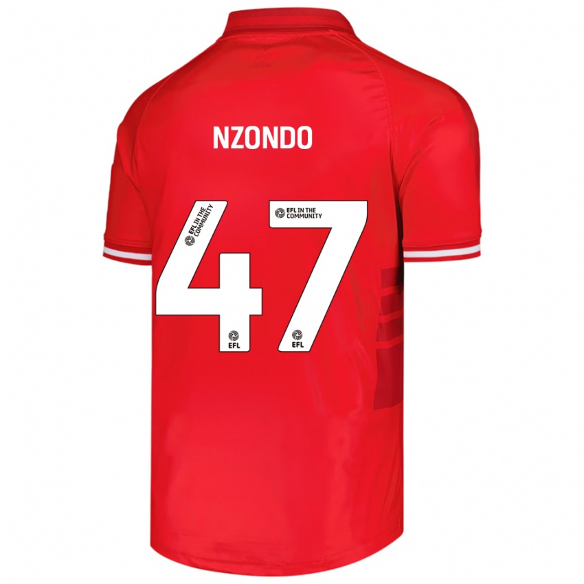 נשים Emmaisa Nzondo #47 אדום לבן ג'רזי ביתית 2025/26 חולצה קצרה