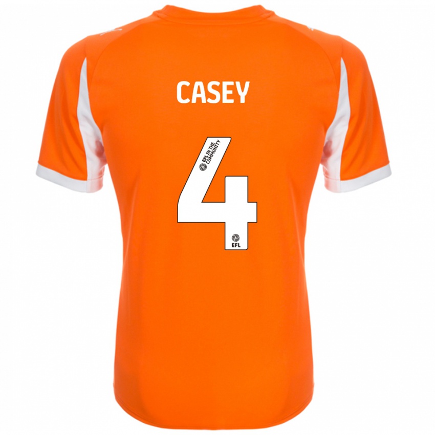 נשים אוליבר קייסי #4 כתום לבן ג'רזי ביתית 2025/26 חולצה קצרה