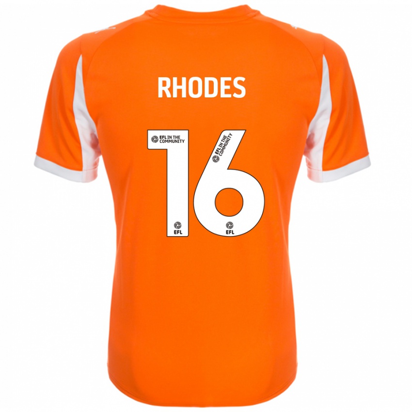 נשים ג'ורדן רודס #16 כתום לבן ג'רזי ביתית 2025/26 חולצה קצרה