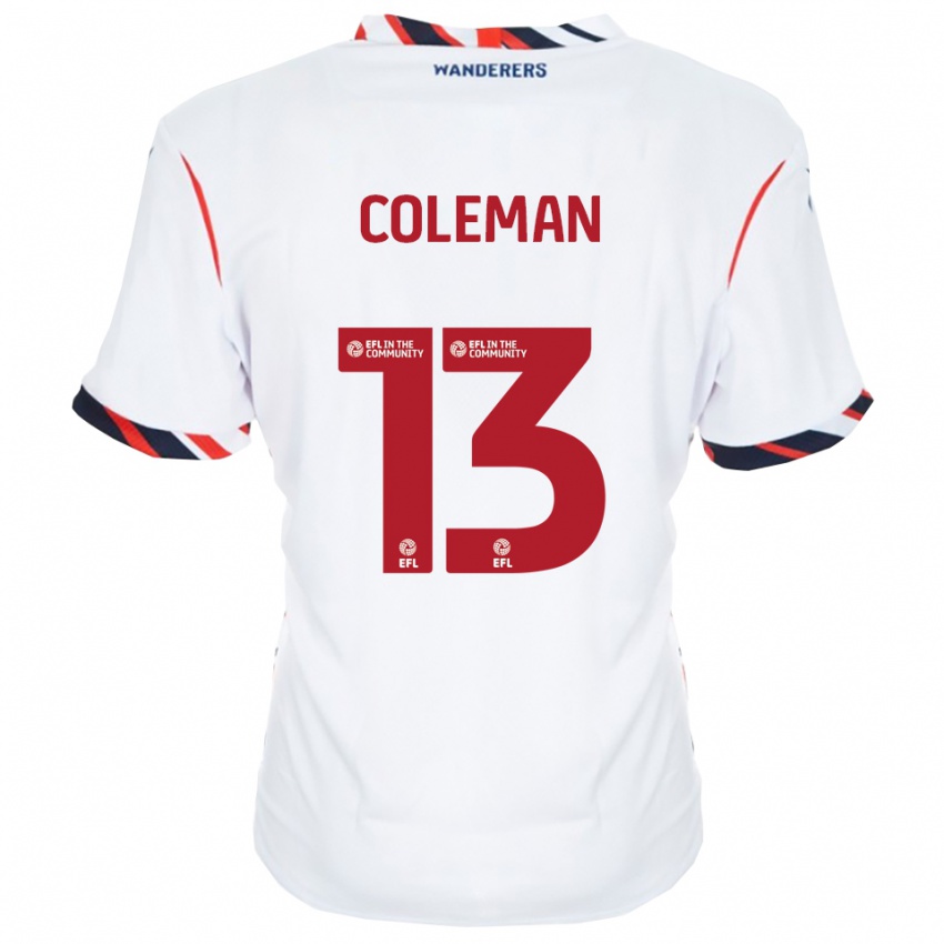 נשים ג'ואל קולמן #13 לבן אדום ג'רזי ביתית 2025/26 חולצה קצרה