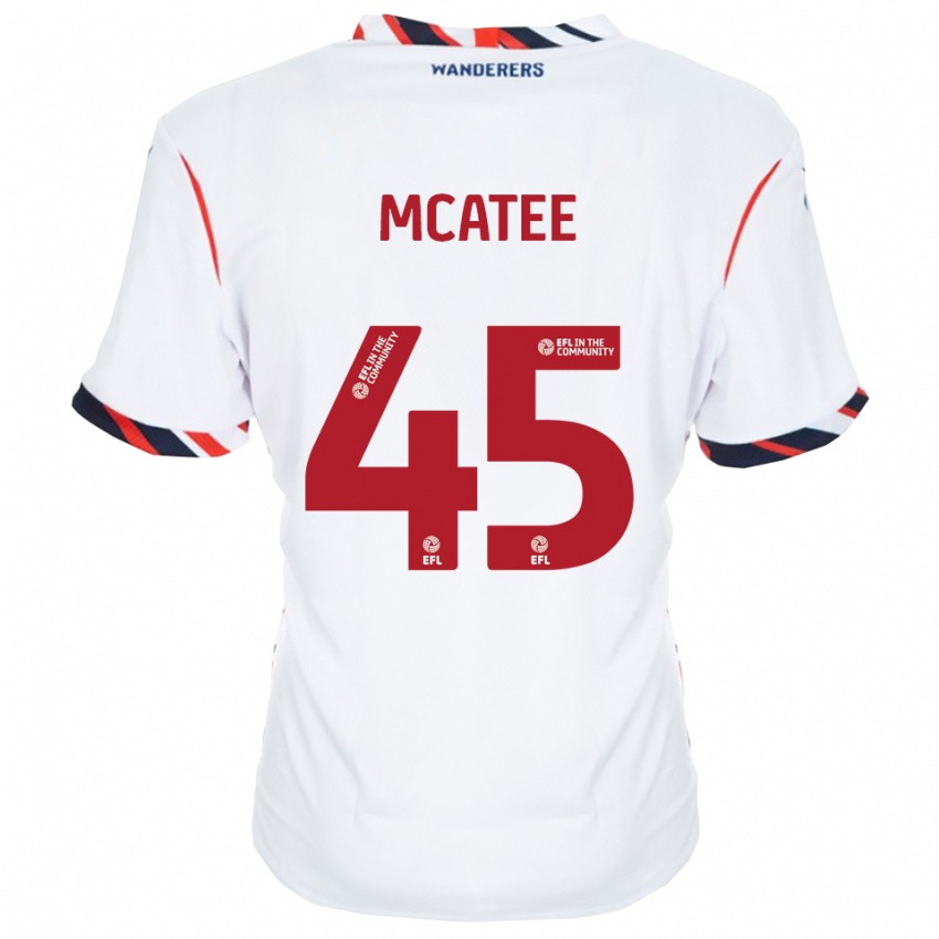 נשים ג'ון מקאטי #45 לבן אדום ג'רזי ביתית 2025/26 חולצה קצרה