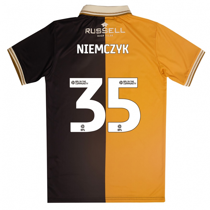 נשים ג׳אקוב נימצ'יק #35 צהוב שחור ג'רזי ביתית 2025/26 חולצה קצרה