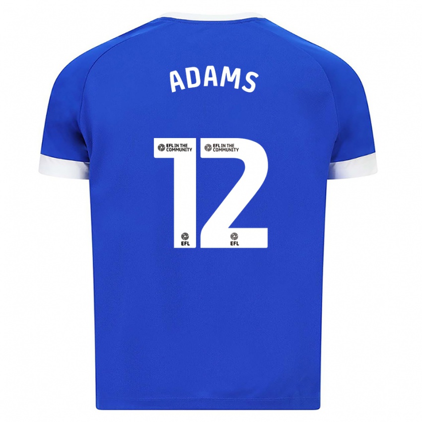 נשים קלי אדמס #12 כחול לבן ג'רזי ביתית 2025/26 חולצה קצרה