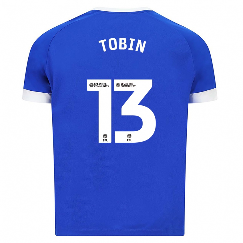 נשים Tiger Tobin #13 כחול לבן ג'רזי ביתית 2025/26 חולצה קצרה