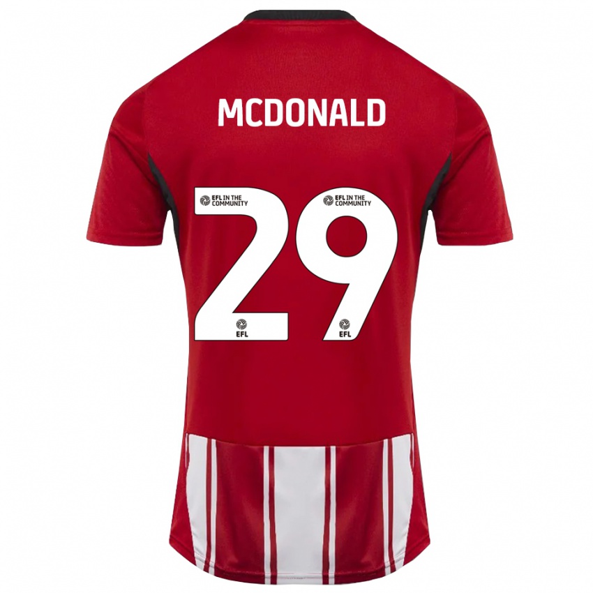 נשים Kevin Mcdonald #29 אדום לבן שחור ג'רזי ביתית 2025/26 חולצה קצרה