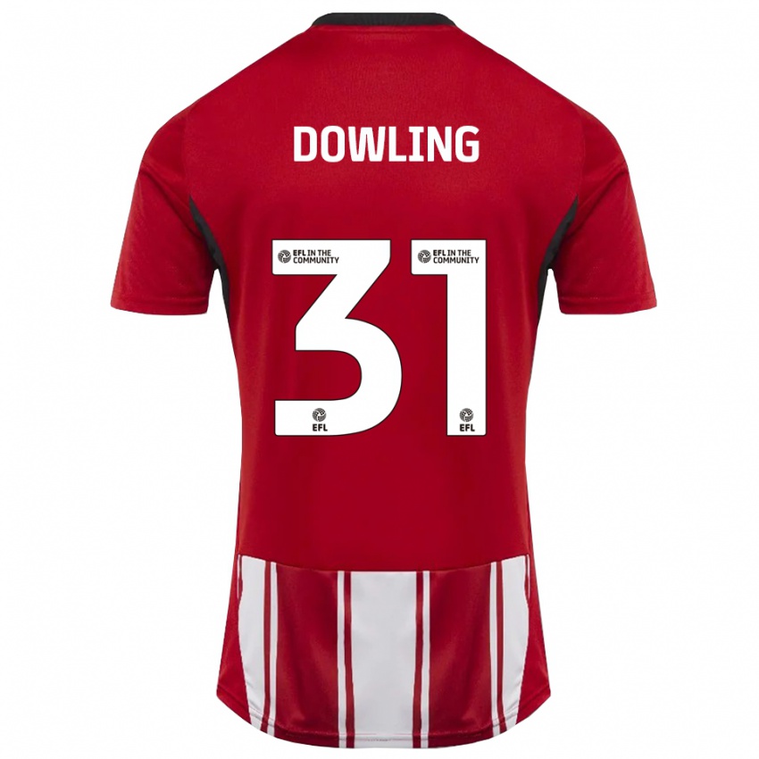 נשים Lily Dowling #31 אדום לבן שחור ג'רזי ביתית 2025/26 חולצה קצרה