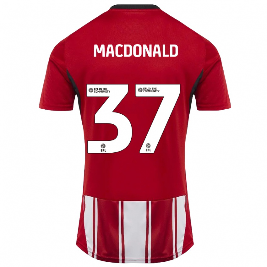 נשים Shaun Macdonald #37 אדום לבן שחור ג'רזי ביתית 2025/26 חולצה קצרה