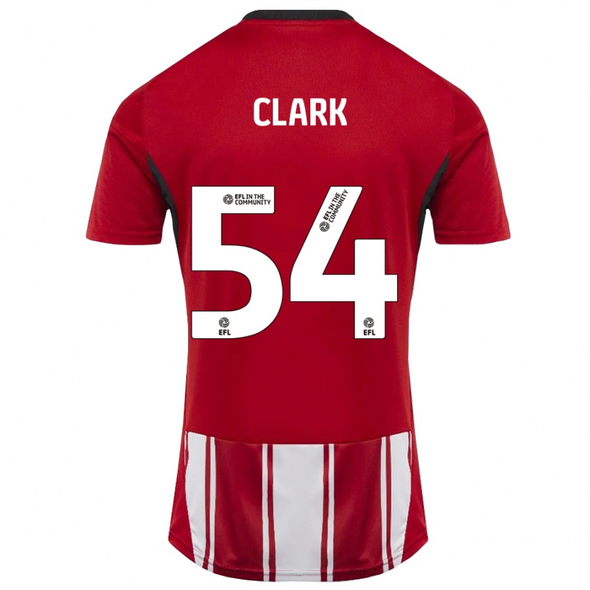 נשים Max Clark #54 אדום לבן שחור ג'רזי ביתית 2025/26 חולצה קצרה