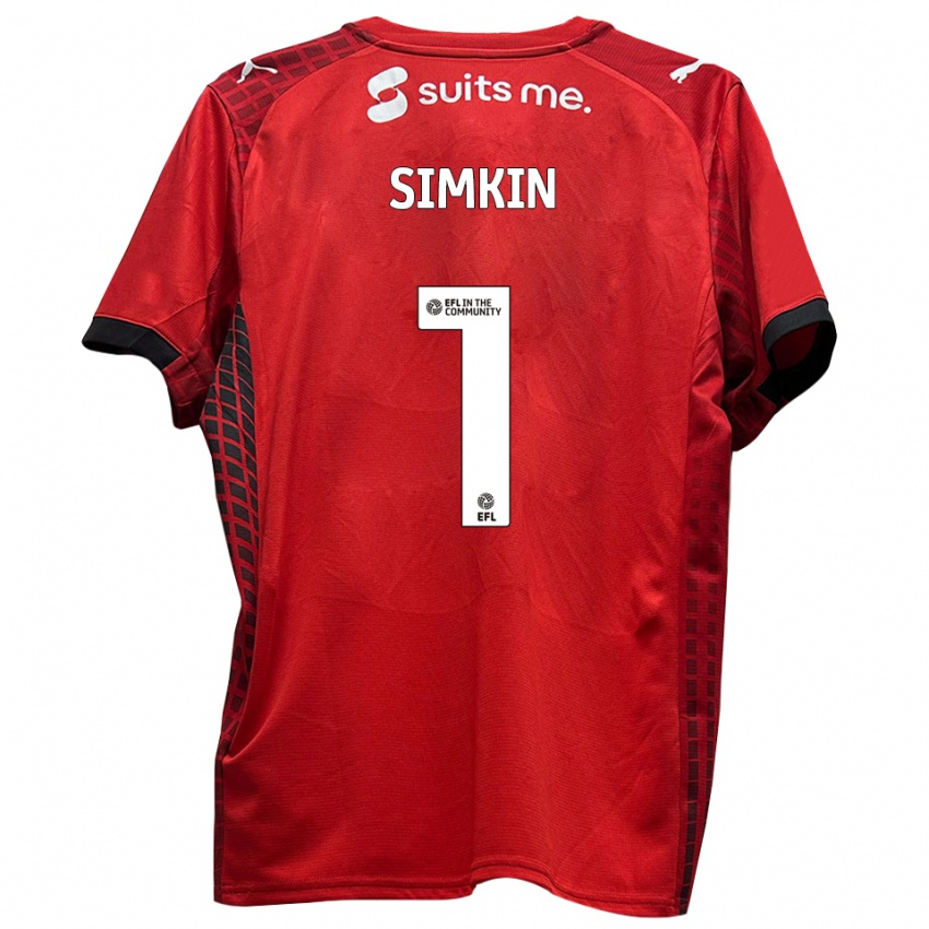 נשים טומי שימקין #1 אדום שחור ג'רזי ביתית 2025/26 חולצה קצרה