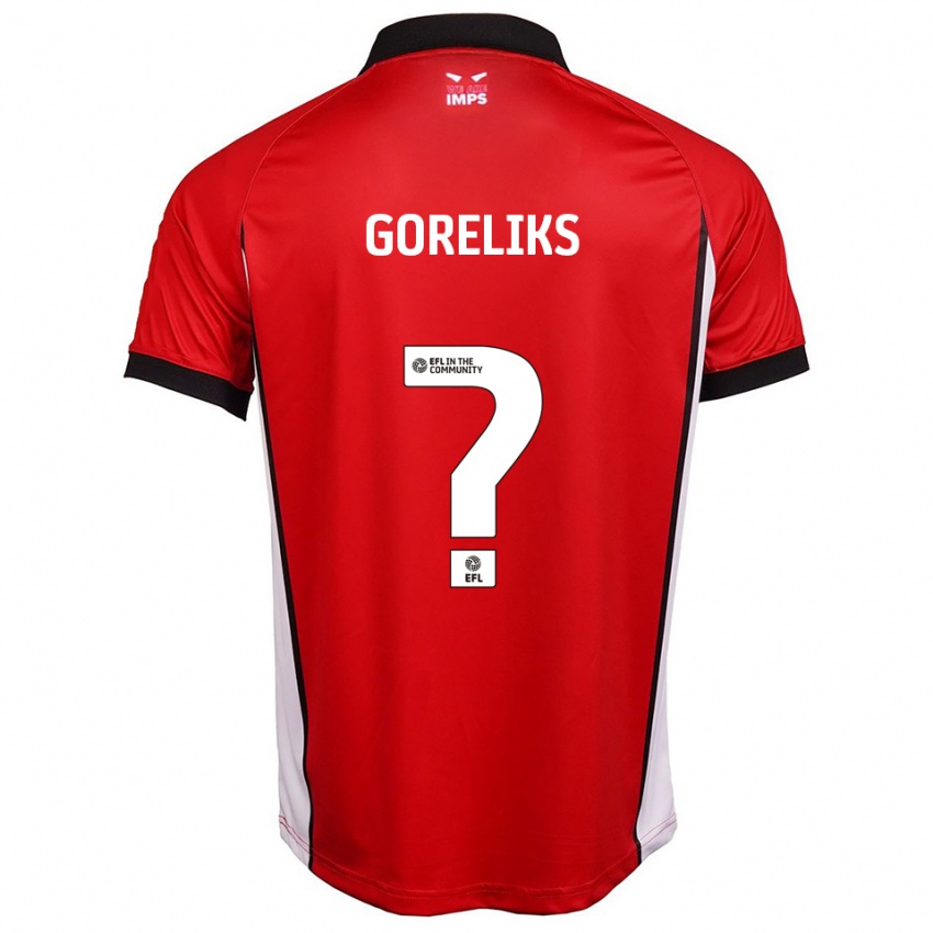 נשים Daniels Goreliks #0 אדום לבן ג'רזי ביתית 2025/26 חולצה קצרה