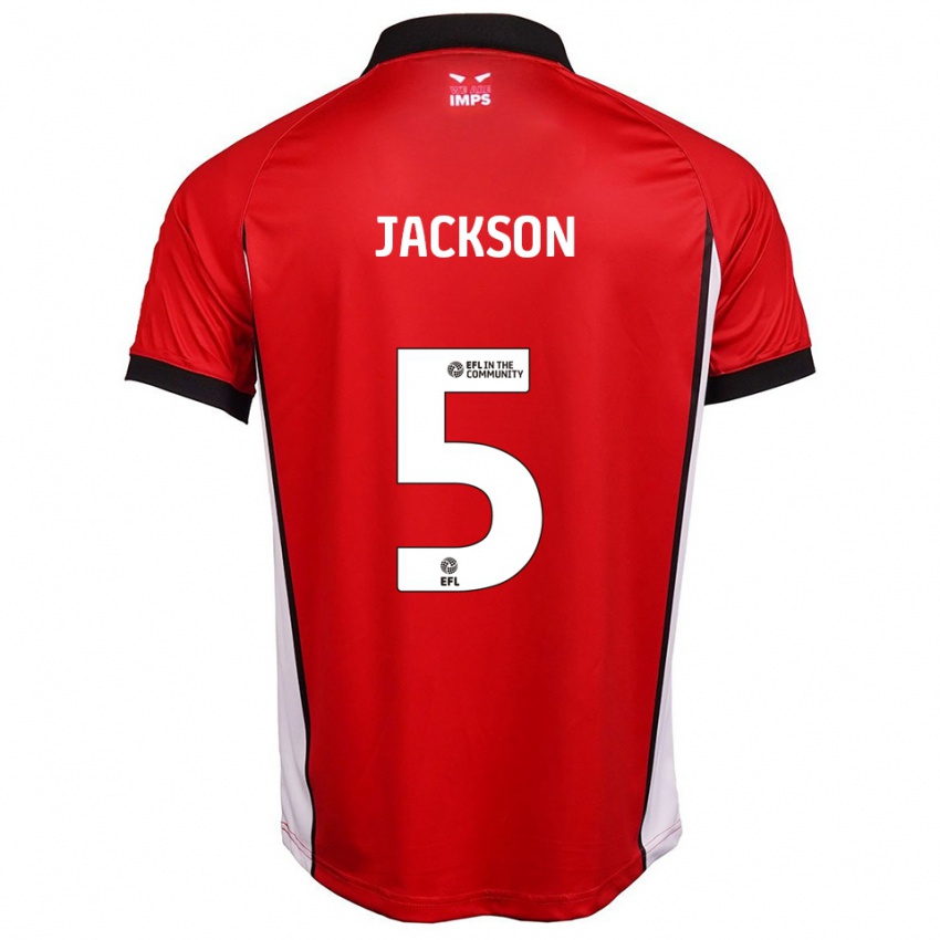 נשים אדם ג'קסון #5 אדום לבן ג'רזי ביתית 2025/26 חולצה קצרה