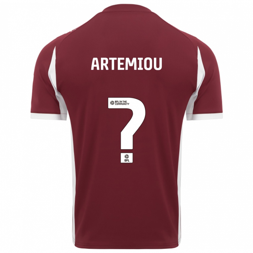 נשים Beth Artemiou #0 בורדו לבן ג'רזי ביתית 2025/26 חולצה קצרה