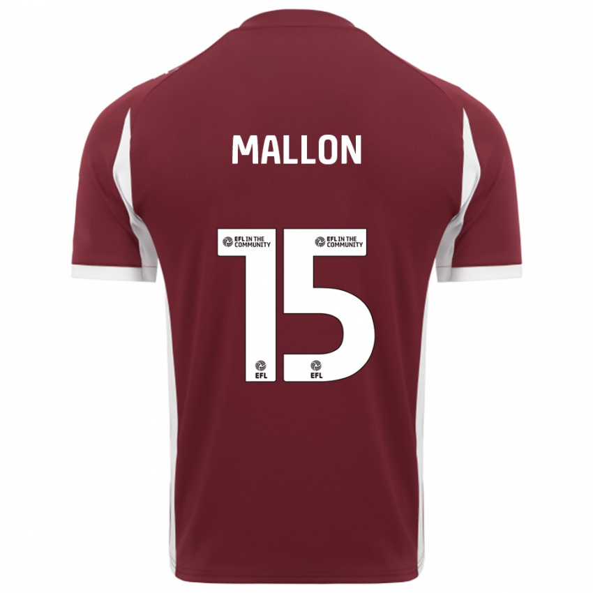 נשים Paris Mallon #15 בורדו לבן ג'רזי ביתית 2025/26 חולצה קצרה