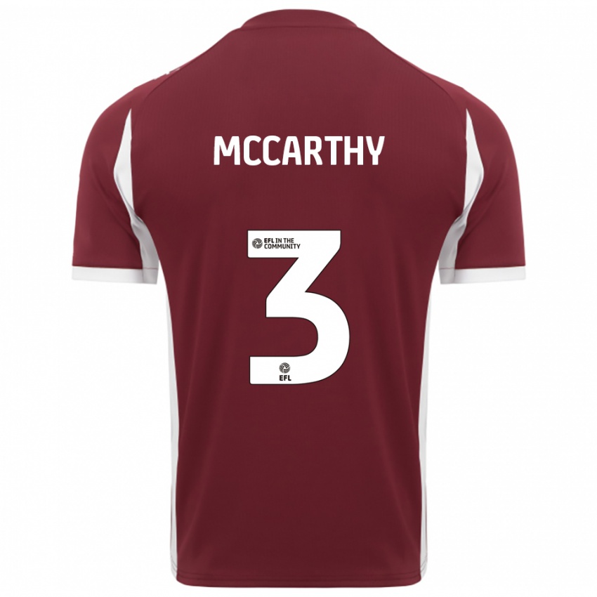 נשים קונור מק'קרתי #3 בורדו לבן ג'רזי ביתית 2025/26 חולצה קצרה