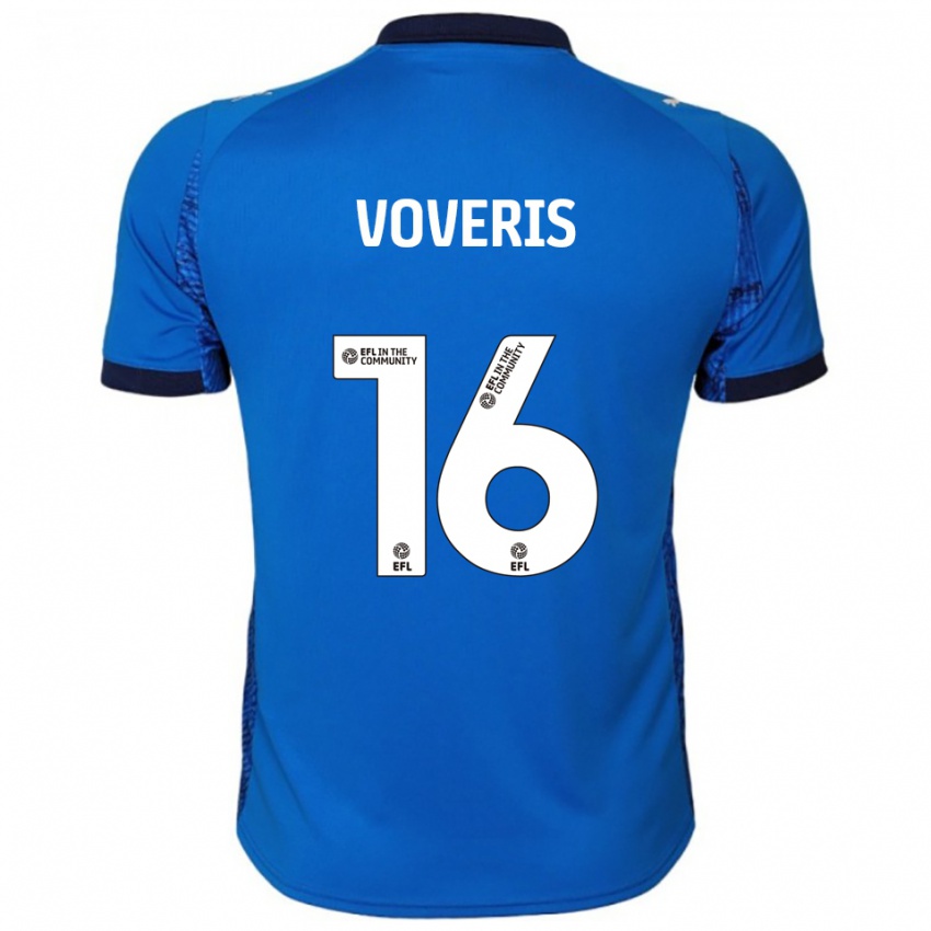 נשים Airidas Voveris #16 כחול לבן ג'רזי ביתית 2025/26 חולצה קצרה