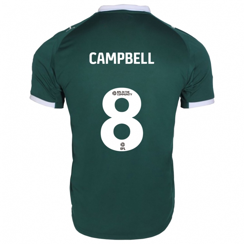 נשים Sebastian Campbell #8 ירוק לבן ג'רזי ביתית 2025/26 חולצה קצרה