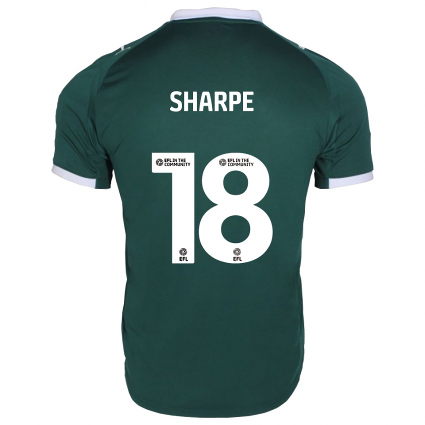 נשים James Sharpe #18 ירוק לבן ג'רזי ביתית 2025/26 חולצה קצרה