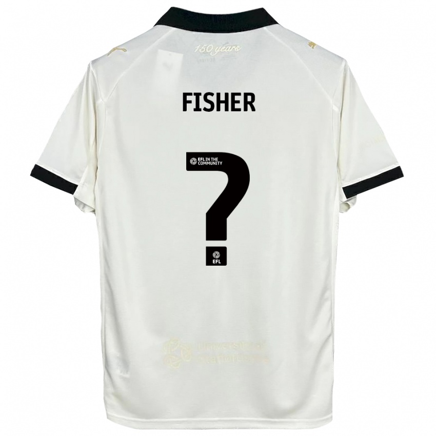 נשים Elijah Fisher #0 לבן פנינה שחור ג'רזי ביתית 2025/26 חולצה קצרה