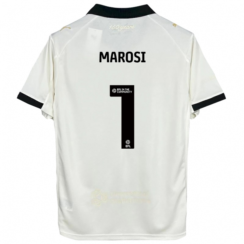 נשים מרקו מארוסי #1 לבן פנינה שחור ג'רזי ביתית 2025/26 חולצה קצרה