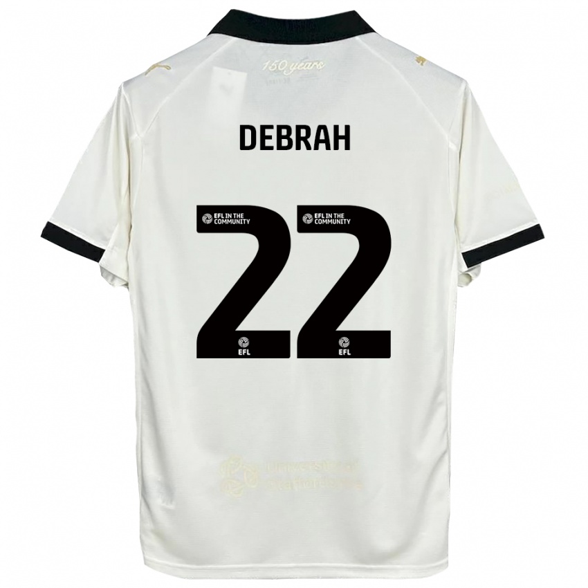 נשים ג'סי דברה #22 לבן פנינה שחור ג'רזי ביתית 2025/26 חולצה קצרה