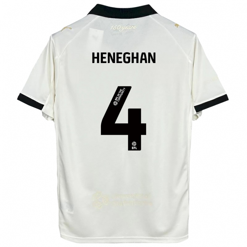 נשים בן הנגן #4 לבן פנינה שחור ג'רזי ביתית 2025/26 חולצה קצרה