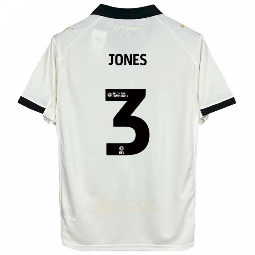 נשים Dan Jones #3 לבן פנינה שחור ג'רזי ביתית 2025/26 חולצה קצרה