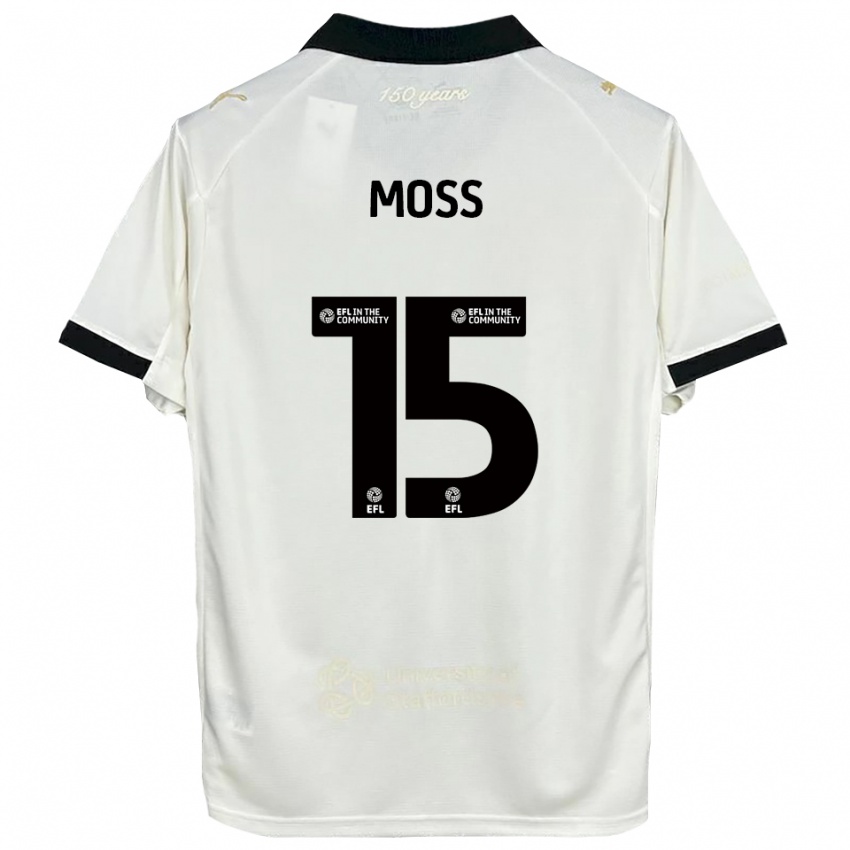 נשים Lucy Moss #15 לבן פנינה שחור ג'רזי ביתית 2025/26 חולצה קצרה