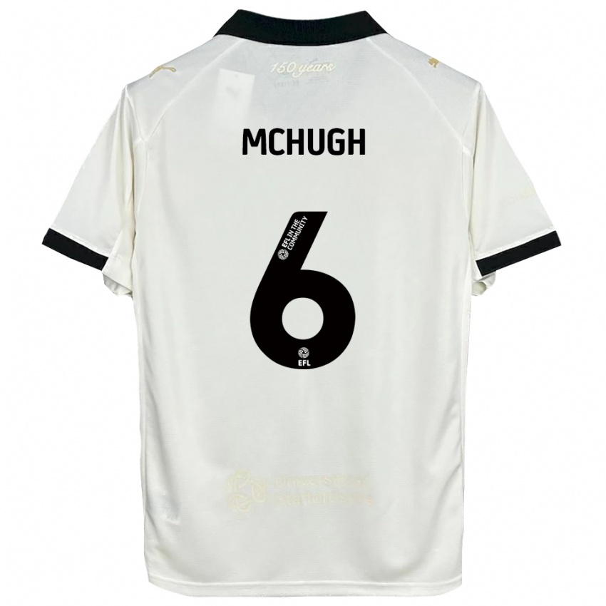 נשים Sian Mchugh #6 לבן פנינה שחור ג'רזי ביתית 2025/26 חולצה קצרה