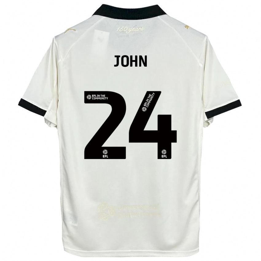 נשים קייל ג'ון #24 לבן פנינה שחור ג'רזי ביתית 2025/26 חולצה קצרה