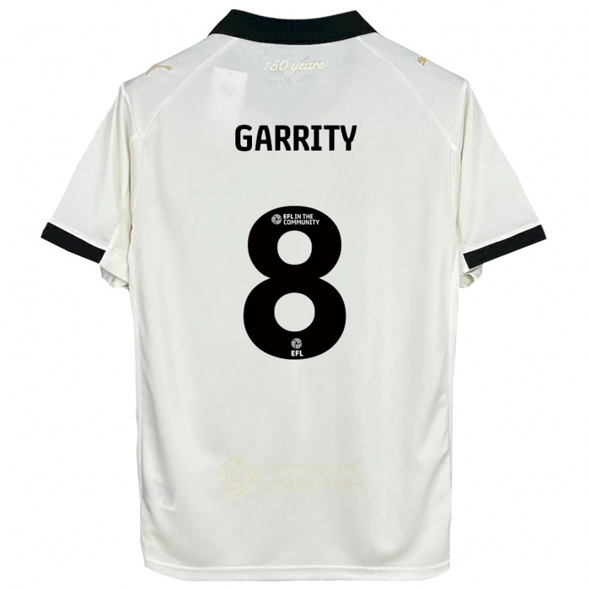 נשים בן גאריטי #8 לבן פנינה שחור ג'רזי ביתית 2025/26 חולצה קצרה