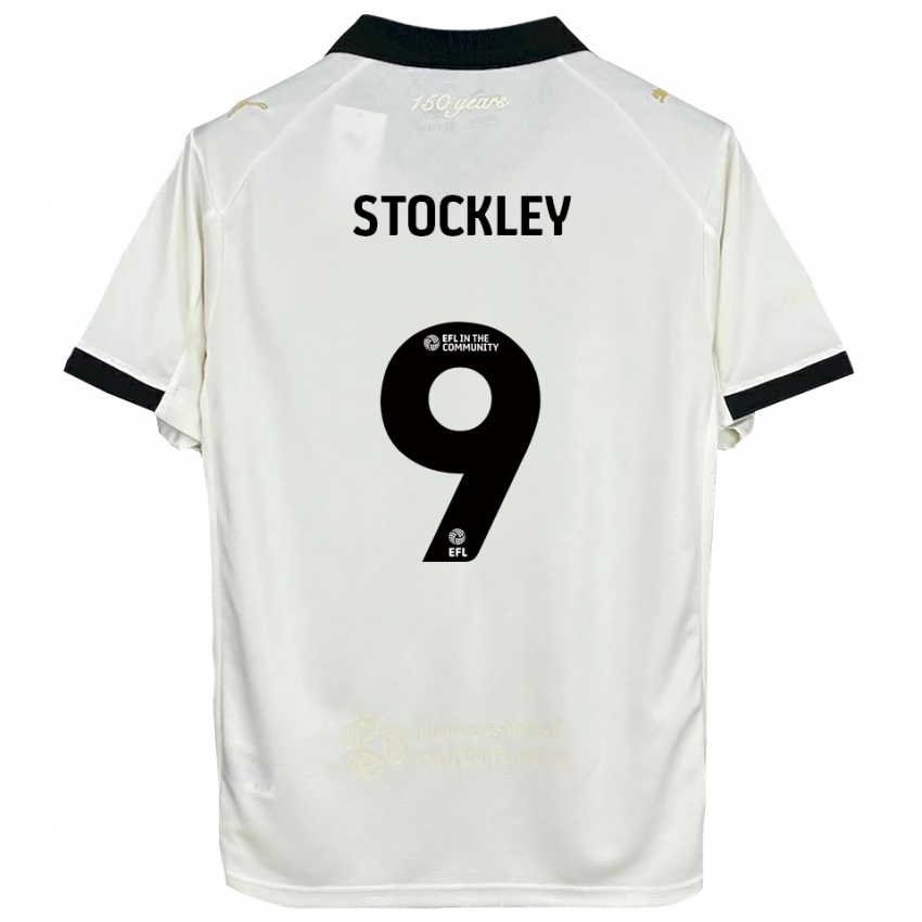 נשים ג'יידן סטוקלי #9 לבן פנינה שחור ג'רזי ביתית 2025/26 חולצה קצרה