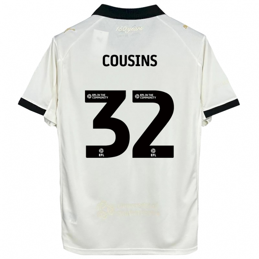 נשים Logan Cousins #32 לבן פנינה שחור ג'רזי ביתית 2025/26 חולצה קצרה