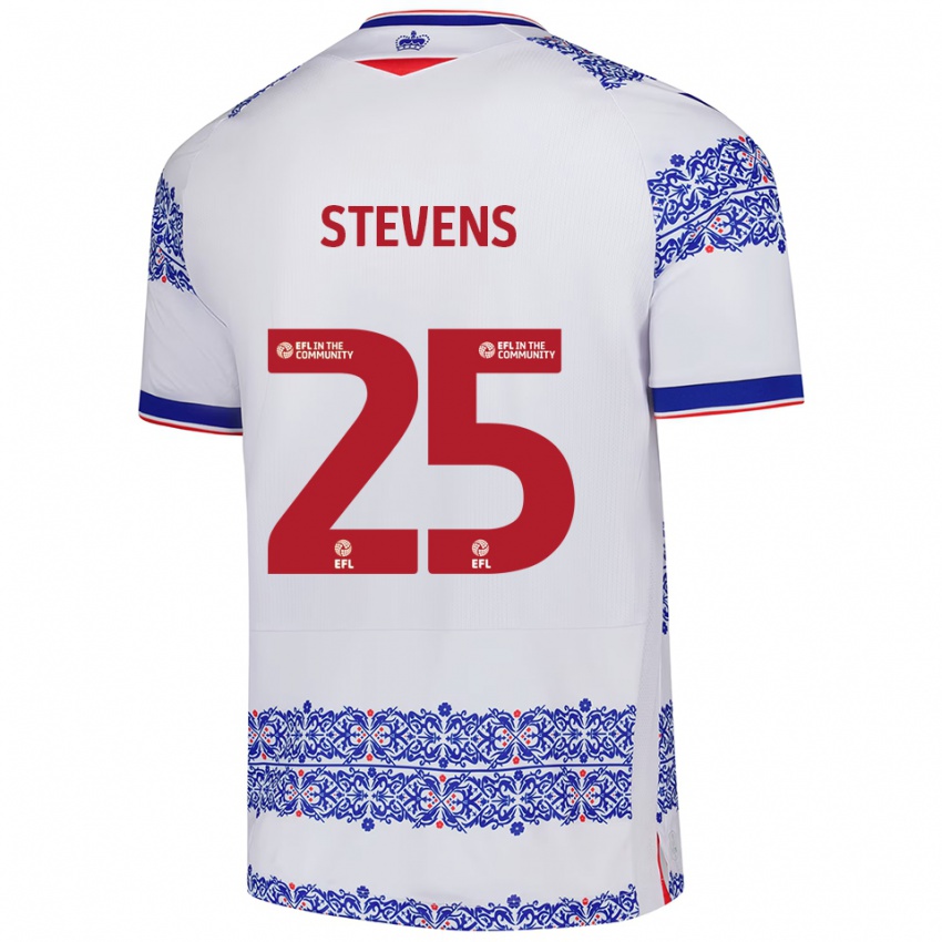 נשים Jack Stevens #25 לבן כחול ג'רזי ביתית 2025/26 חולצה קצרה