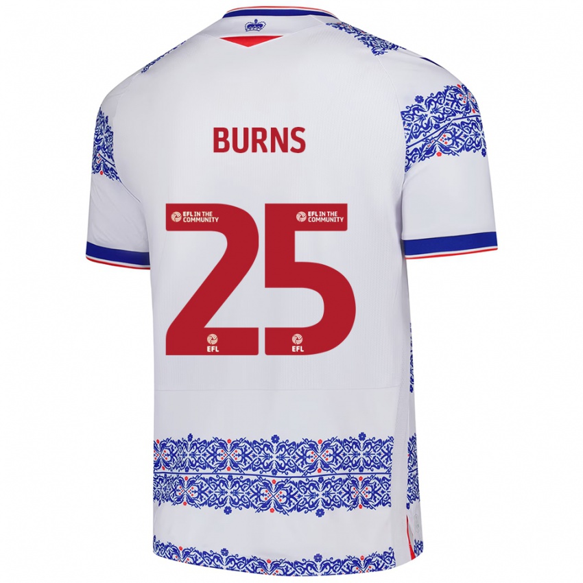 נשים ג'קלין ברנס #25 לבן כחול ג'רזי ביתית 2025/26 חולצה קצרה