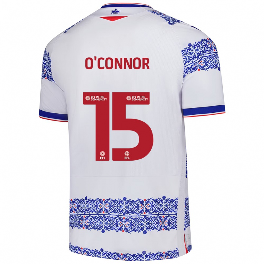 נשים פאודי או'קונור #15 לבן כחול ג'רזי ביתית 2025/26 חולצה קצרה
